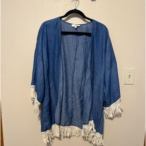 Umgee Blue Kimono with Tassels Size 1X 2X